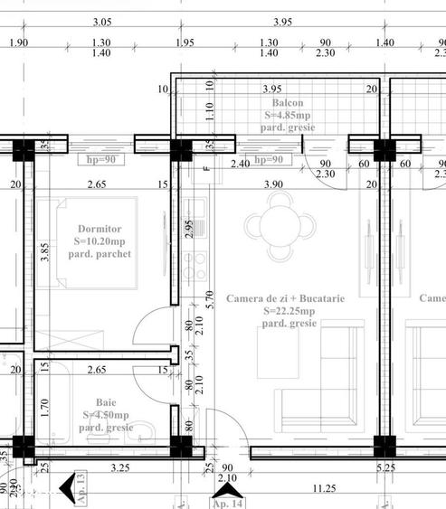 Apartament cu 2 camere în Hlincea