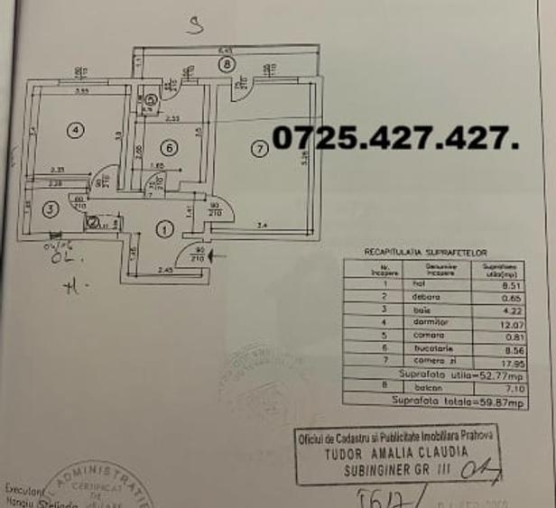 Apartament cu 2 camere decomandat în Central