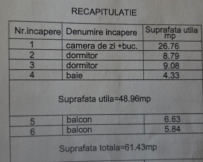 Apartament cu 3 camere decomandat în Ciurea