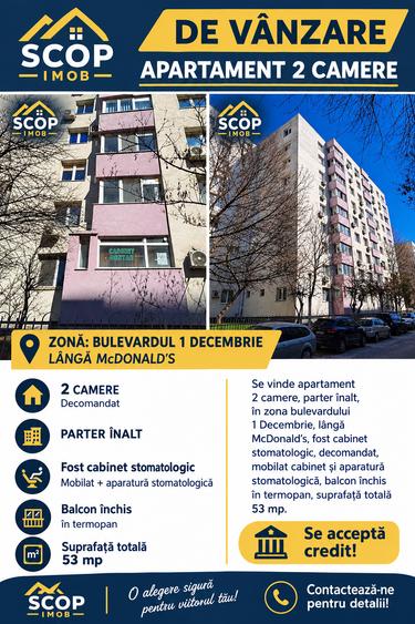 Apartament 2 camere parter inalt fost cabinet stomatologic - 1