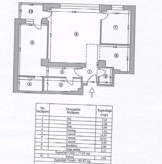Apartament cu 3 camere, mobilat în Băneasa