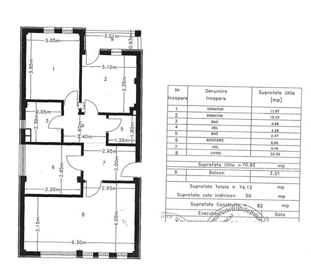 Apartament cu 3 camere decomandat, mobilat în Traian
