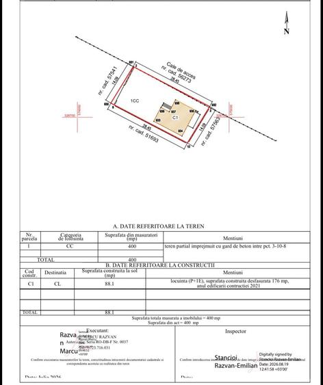 Casă individuală cu 4 camere cu Canalizare în Dragomirești-Deal