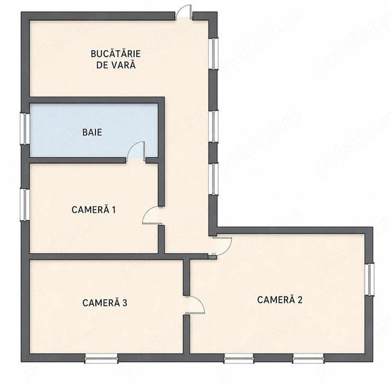 Casă cu 2 camere cu Teren 4022 Mp în Central