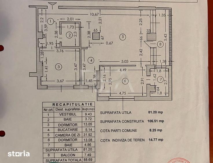 Apartament cu 3 camere semidecomandat în Parcul Carol