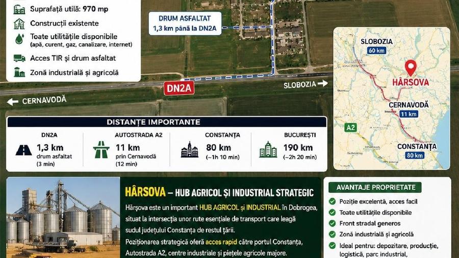 Spațiu industrial, de 970 mp, în Hârșova