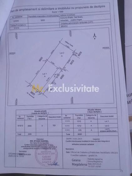 Teren de 1312 mp, în Bradu