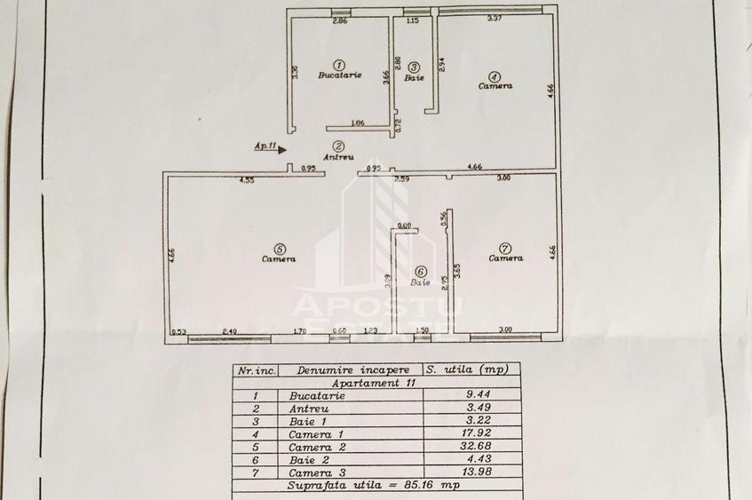 Apartament cu 3 camere decomandat, mobilat în Dâmbovița