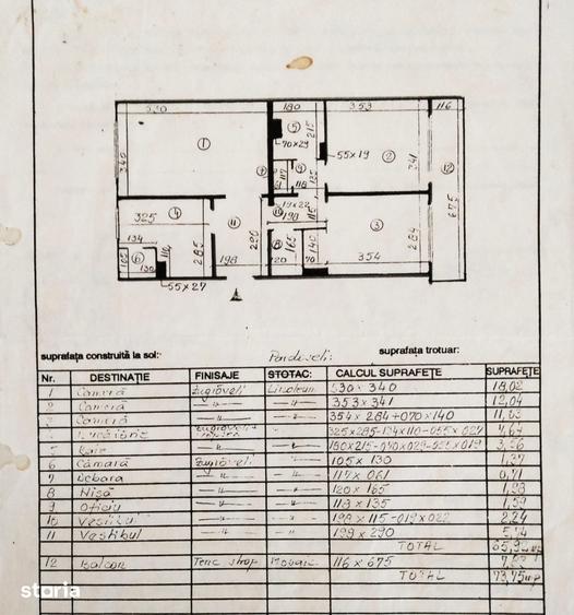 Apartament cu 3 camere decomandat în Central