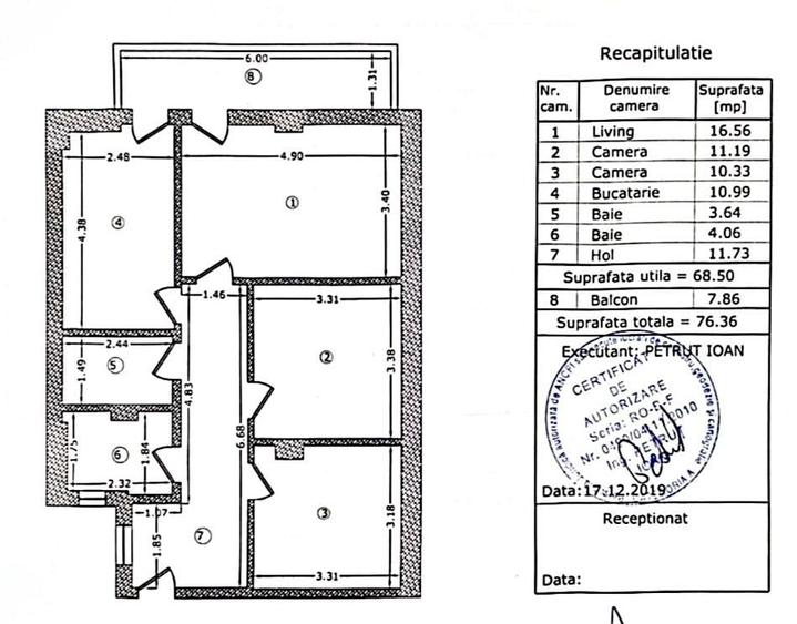 Apartament cu 3 camere, mobilat în 1 Decembrie 1918