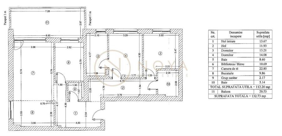 Apartament cu 4 camere decomandat în Domenii