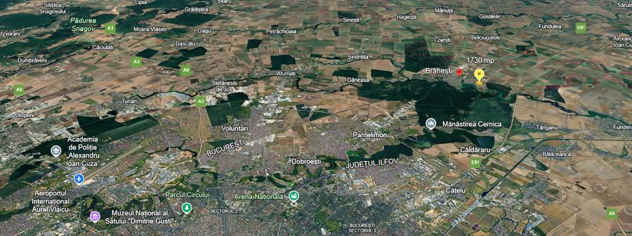 Teren Construcții intravilan de 1730 mp, în Brănești