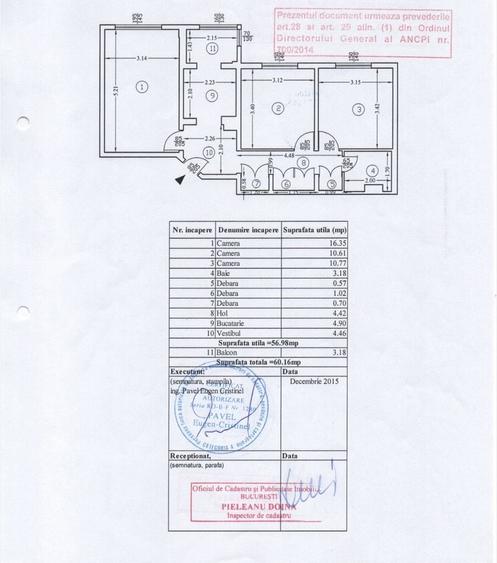 Apartament cu 3 camere decomandat în Titan