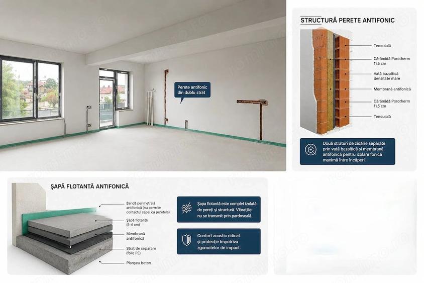 Apartament cu 3 camere semidecomandat în Cățelu