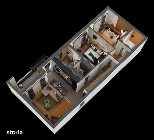 Apartament cu 3 camere în Gării