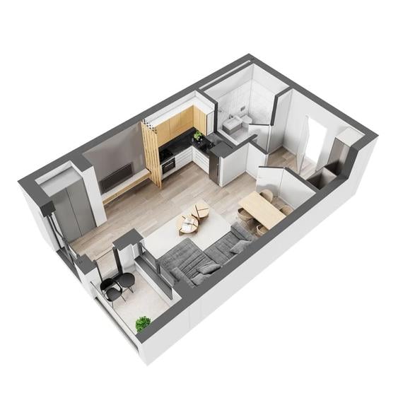 Inchiriez studio complex Ivory Pipera, Nr 1 - Rond OMW - Direct Proprietar, 44mp utili - 8