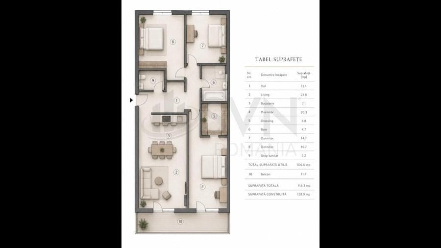 Apartament cu 4 camere decomandat în Timpuri Noi