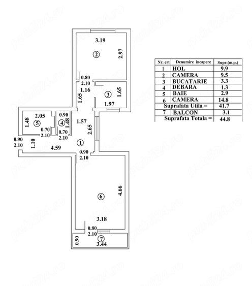 Apartament cu 2 camere decomandat în Drumul Taberei