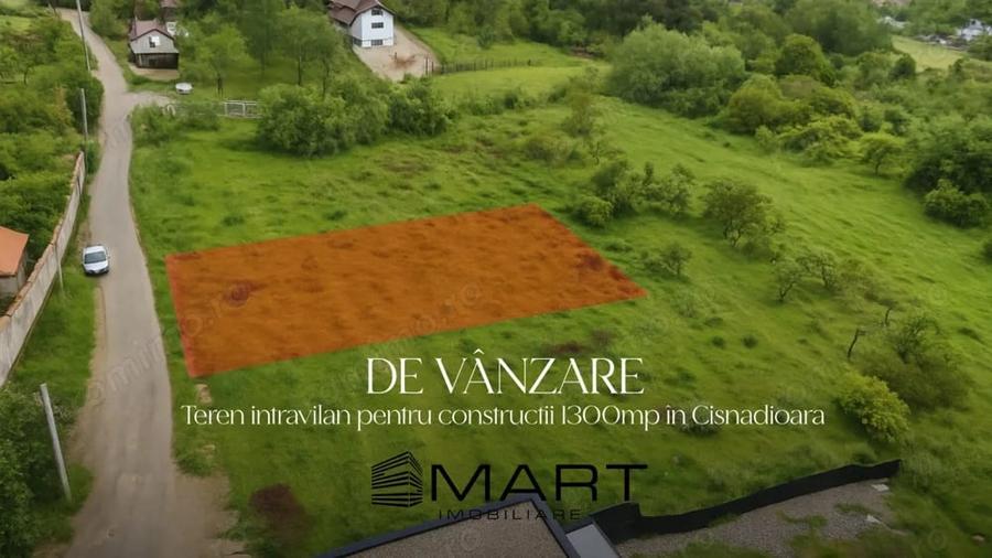 Teren de 1300 mp, în Cisnădioara