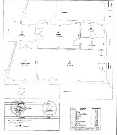 Apartament cu 2 camere semidecomandat, mobilat în Ostratu