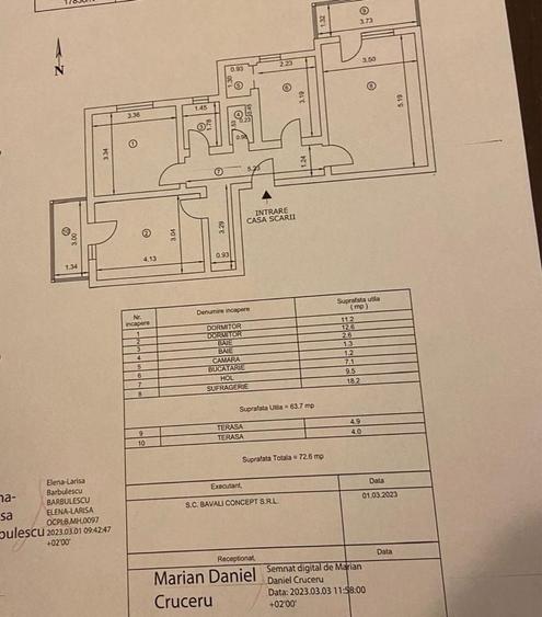 Apartament cu 3 camere în Central