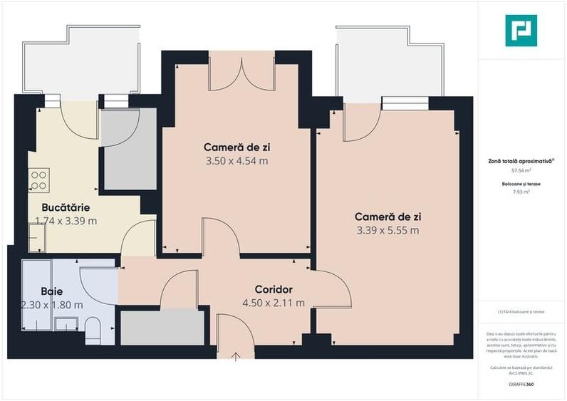 Apartament cu 2 camere decomandat în P-ța Muncii
