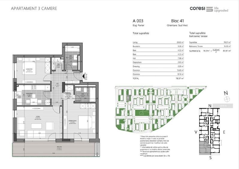Kasper Coresi faza 5 | 3 camere apartament | comision 0% | cu box bu parcare - 14
