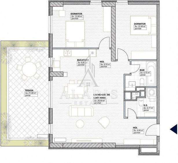 Apartament cu 3 camere în Take Ionescu