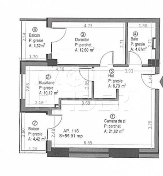 Apartament 2 camere, decomandat, 56 mp, 2 balcoane langa Baza Sportiv - 4