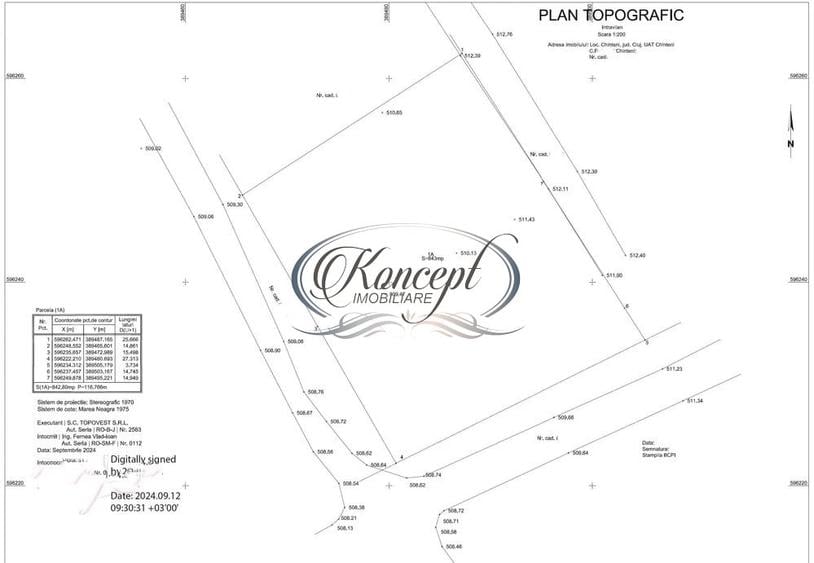 Teren Construcții intravilan de 843 mp, în Chinteni