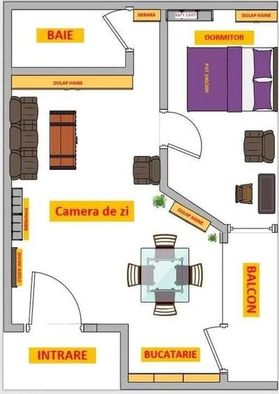Apartament cu 2 camere semidecomandat în Mărăști