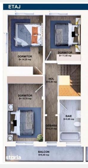 Duplex cu 4 camere cu Canalizare în Sânpetru