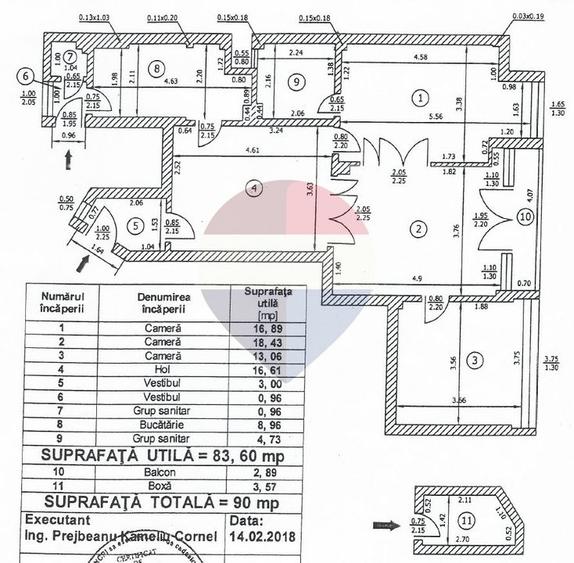 Apartament cu 3 camere semidecomandat, mobilat în Sala Palatului