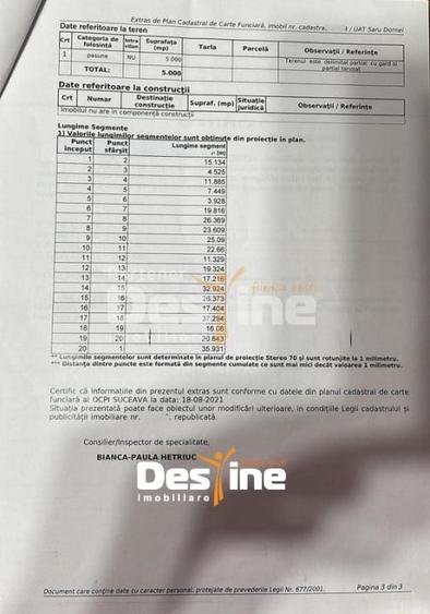 Teren agricol extravilan de 5000 mp, în Șaru Dornei