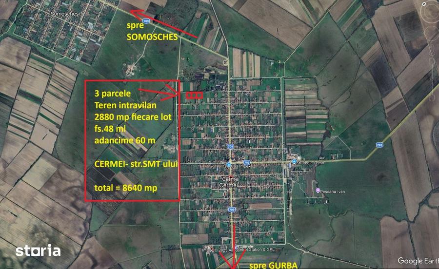 Teren de 2880 mp, în Cermei