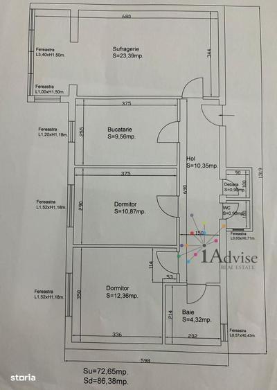 Apartament cu 3 camere, 72 mp, Calea Bucuresti - 4