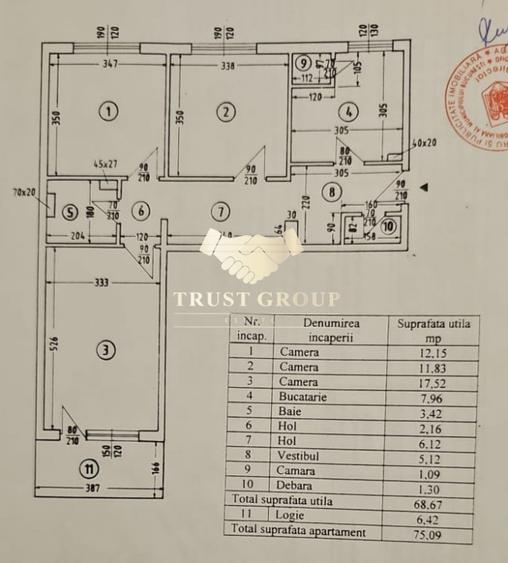 Apartament cu 3 camere decomandat în Titulescu