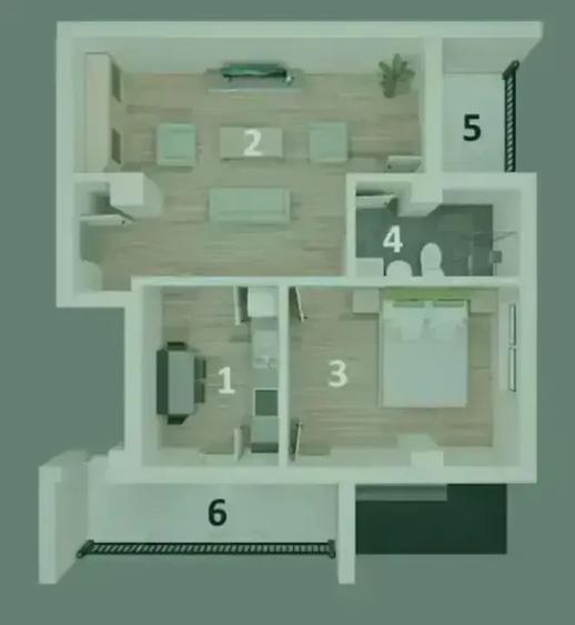 Apartament cu 2 camere semidecomandat în Central