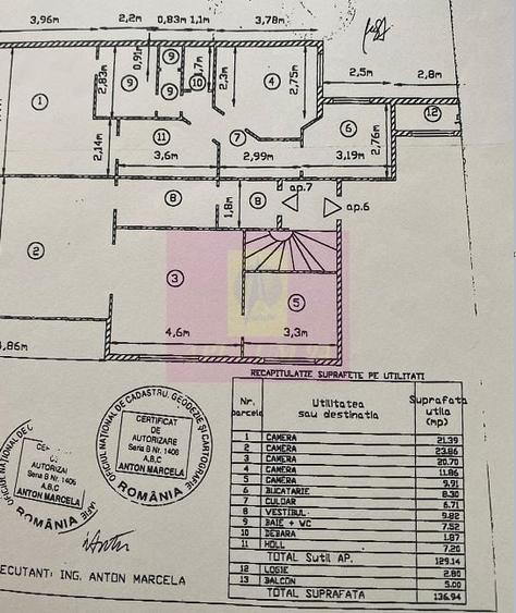 Apartament cu 5 camere semidecomandat în Mitropolie