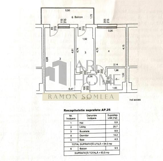 Apartament cu 2 camere, mobilat în Nord