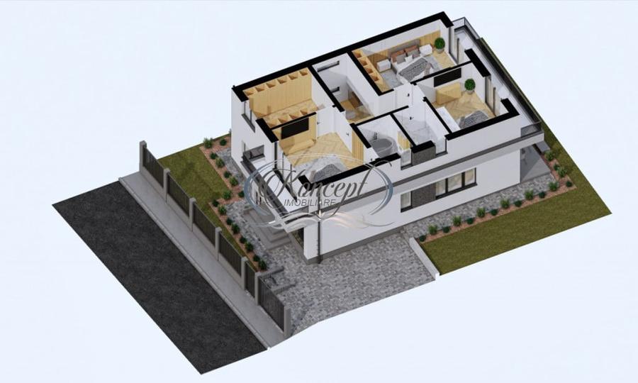 Casă cu 5 camere cu Teren 500 Mp în Câmpenești