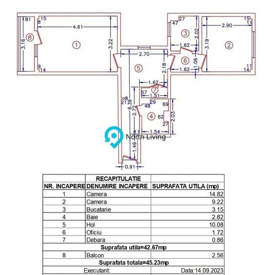 Apartament cu 2 camere decomandat, mobilat în Nicolae Grigorescu