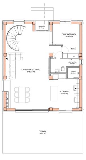 Casă cu 5 camere cu Teren 650 Mp în Bârnova