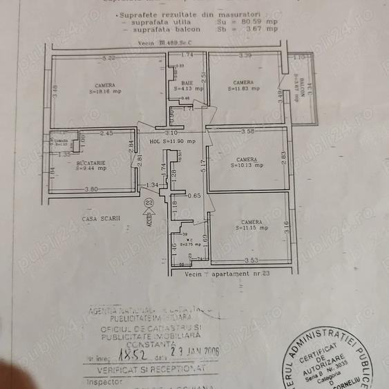 Apartament cu 4 camere decomandat în Inel I