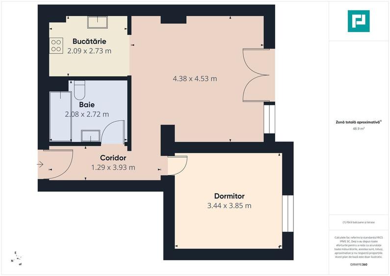 Apartament cu 2 camere, mobilat în Dumbrăvița