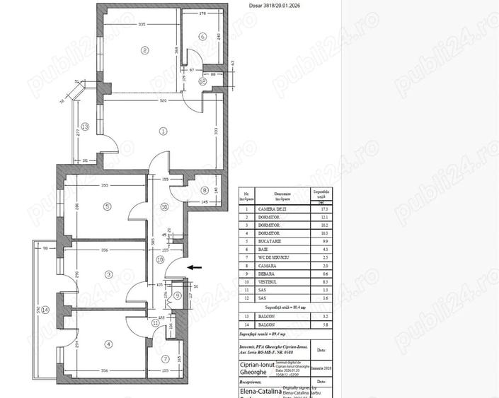 Apartament cu 4 camere decomandat în Moșilor