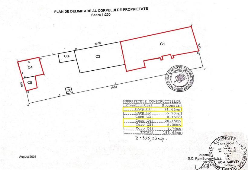 Casă cu 2 camere cu Canalizare în Central
