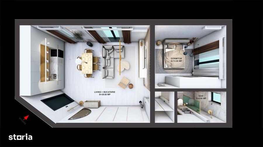 Apartament cu 2 camere în Mihai Bravu
