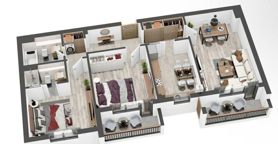 Apartament cu 3 camere decomandat în Tractorul
