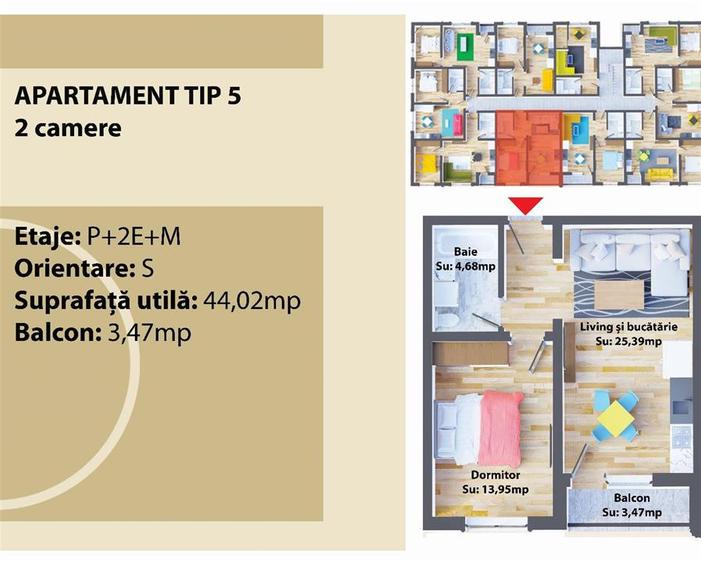 Apartament cu 2 camere decomandat, mobilat în Ipotești